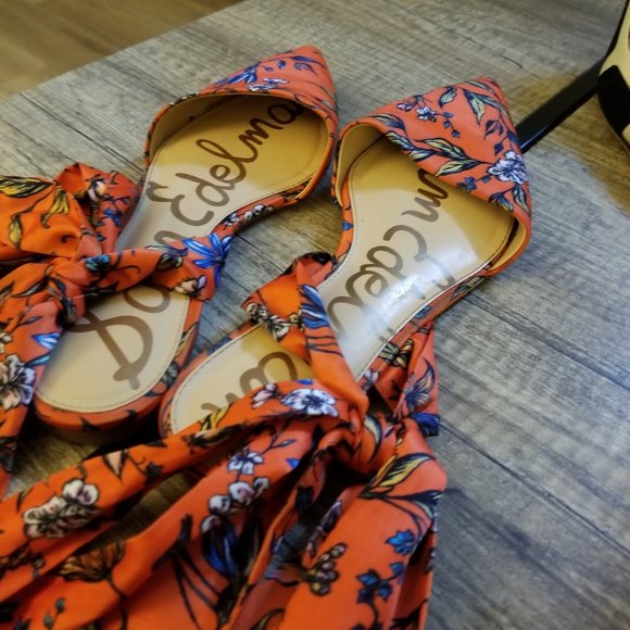 Orange Strappy Sam Edelman Flats - Picture 2 of 2